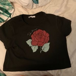 Cropped rose shirt